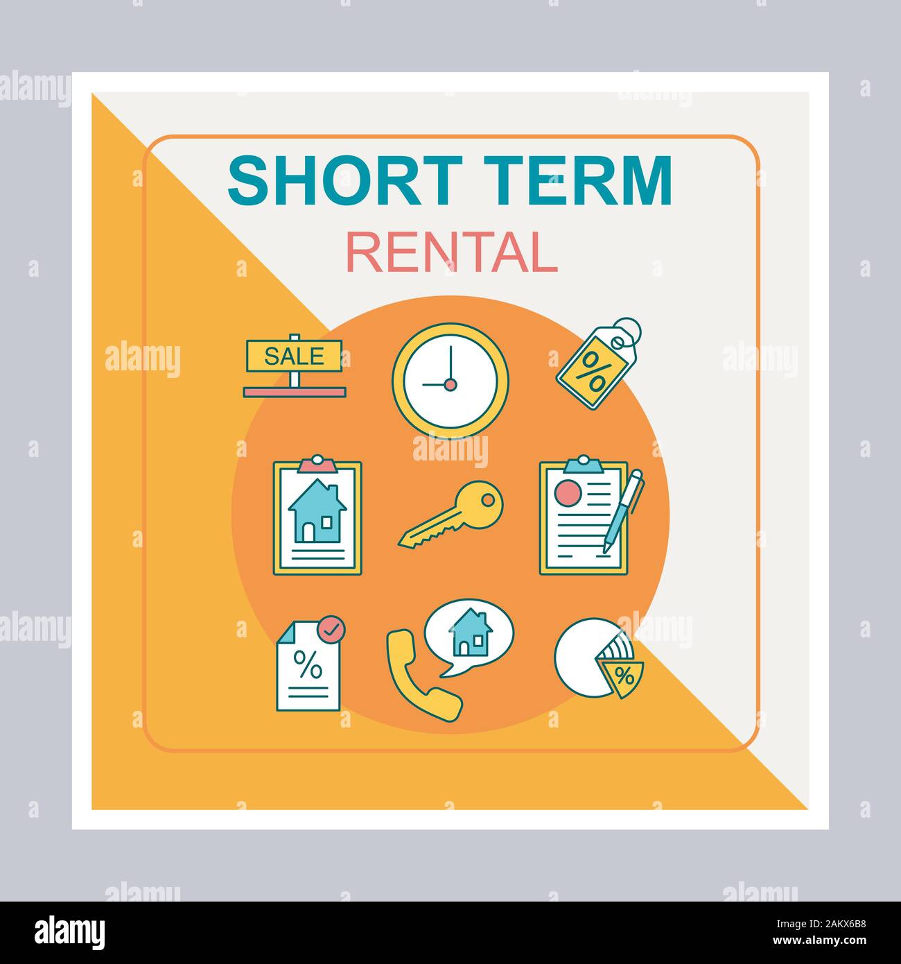 Short term rental social media posts mockup. Realty service