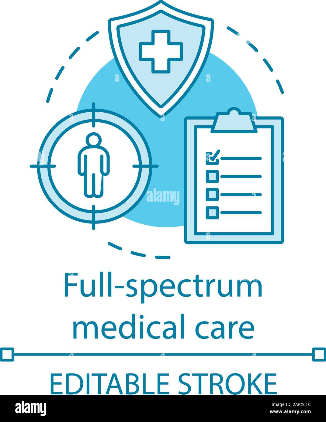 Full spectrum medical care concept icon. Healthcare services. Contract