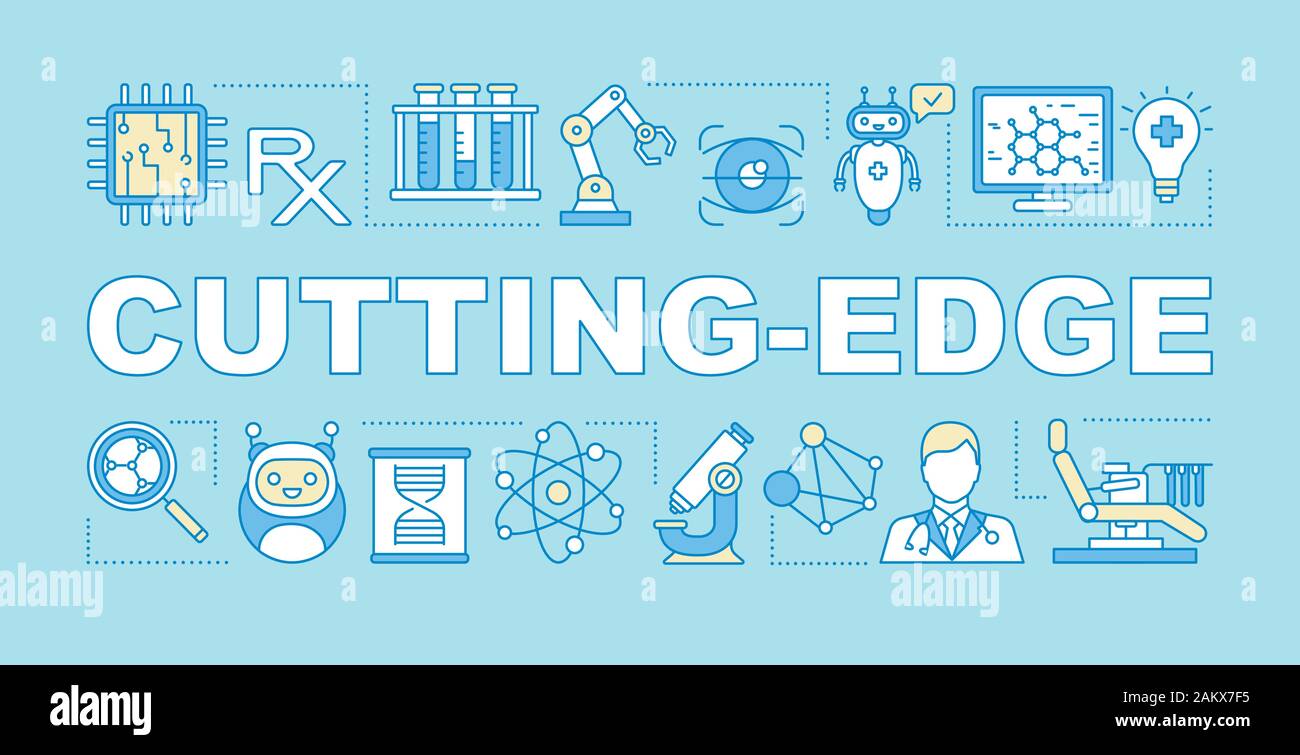 Cutting edge word concepts banner. Medicine progressive technologies
