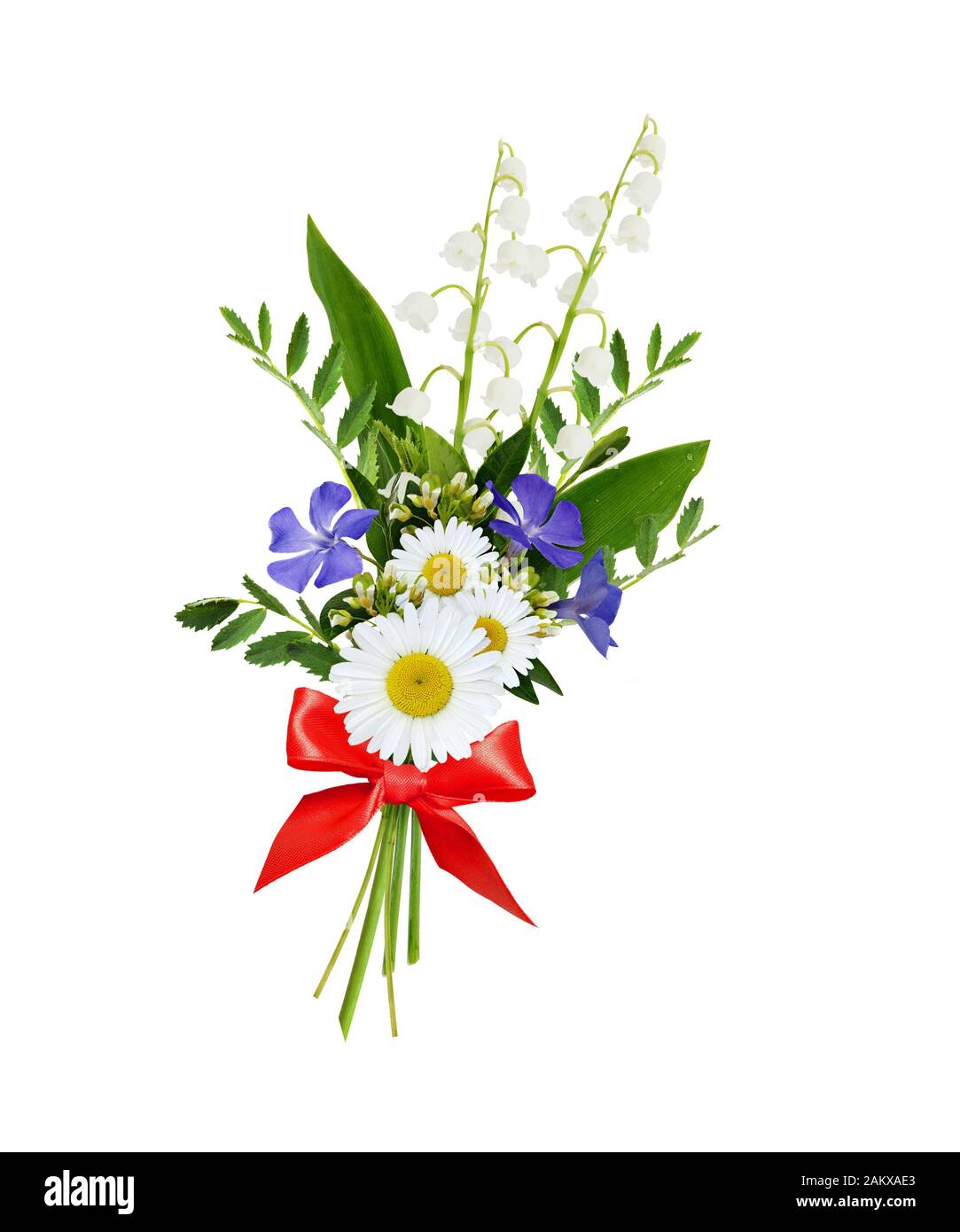 Wild flowers bouquet on white background Stock Photo - Alamy
