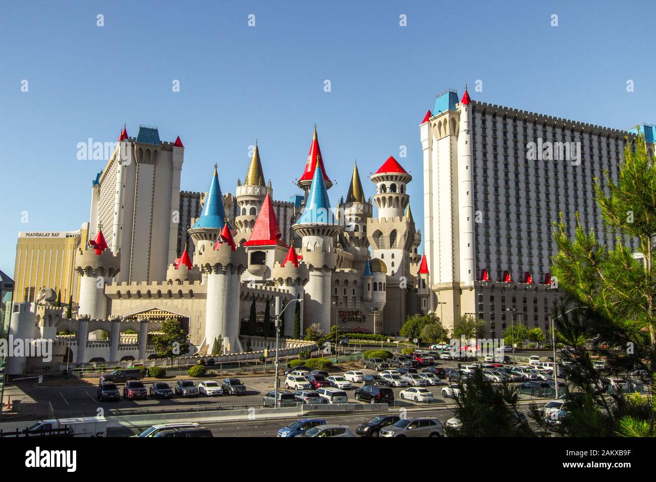 Las Vegas, Nevada - Exterior of the Excalibur Resort and Casino on the Las Vegas Strip in Las Vegas, Nevada, USA. Stock Photo