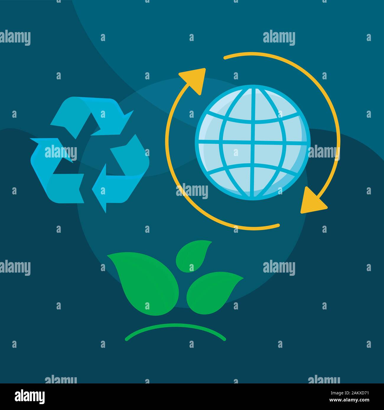 Environment protection flat concept vector icon. Nature saving idea ...