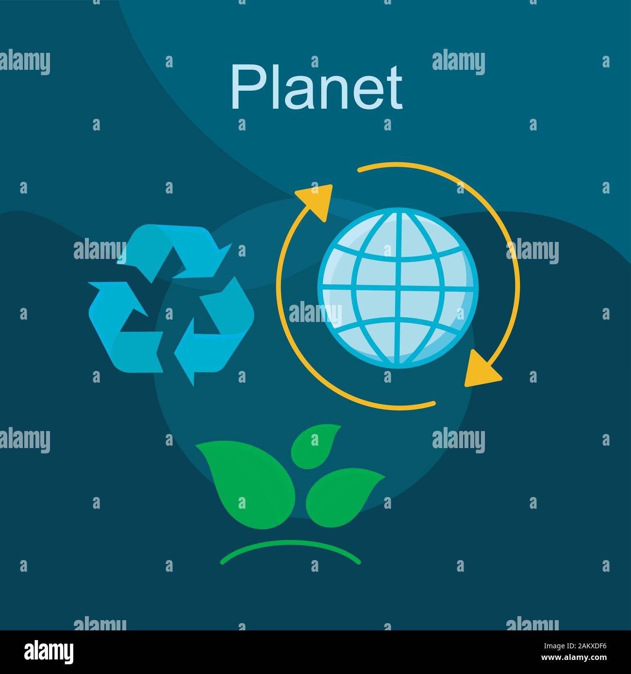 Environment protection flat concept vector icon. Nature saving idea ...