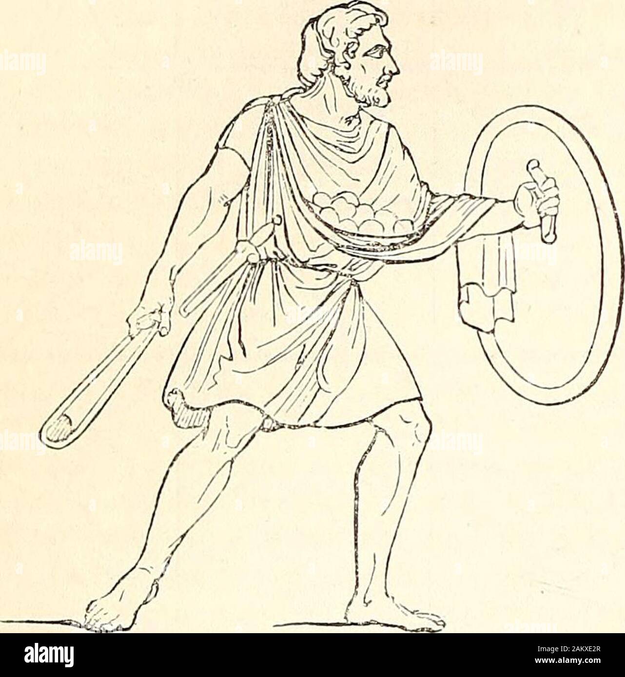 A dictionary of Greek and Roman antiquities.. . readof slingers in these wars. Among the Greeks theAcarnanians in early times attained to the greatestexpertness in the use of this weapon (Thuc. ii. 81);and at a later time the Achaeans, especially the in-habitants of Agium, Patrae, and Dymae, were cele-brated as expert slingers. The slings of these Achae-ans were made of three thongs of leather, and not ofone only, like those of other nations. (Liv. xxxviii.29.) The people, however, who enjoyed the greatestcelebrity as slingers were the natives of the Balearicislands. Their skill in the use of Stock Photo