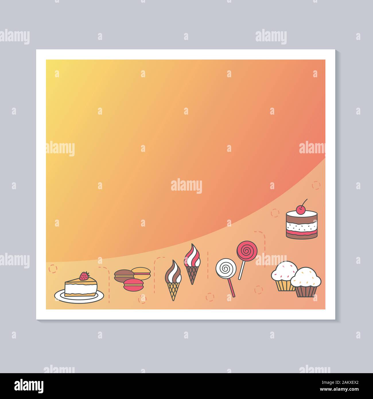 Download Confectionery Social Media Banner Poster Posts Cover Mockup Booster Desserts Bakery And Cafe Frame Vector Template Background For Text Photos Stock Vector Image Art Alamy