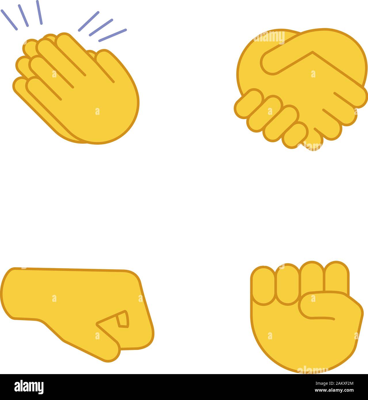 Handshake icon. Hand gesture emoji vector illustration. Stock