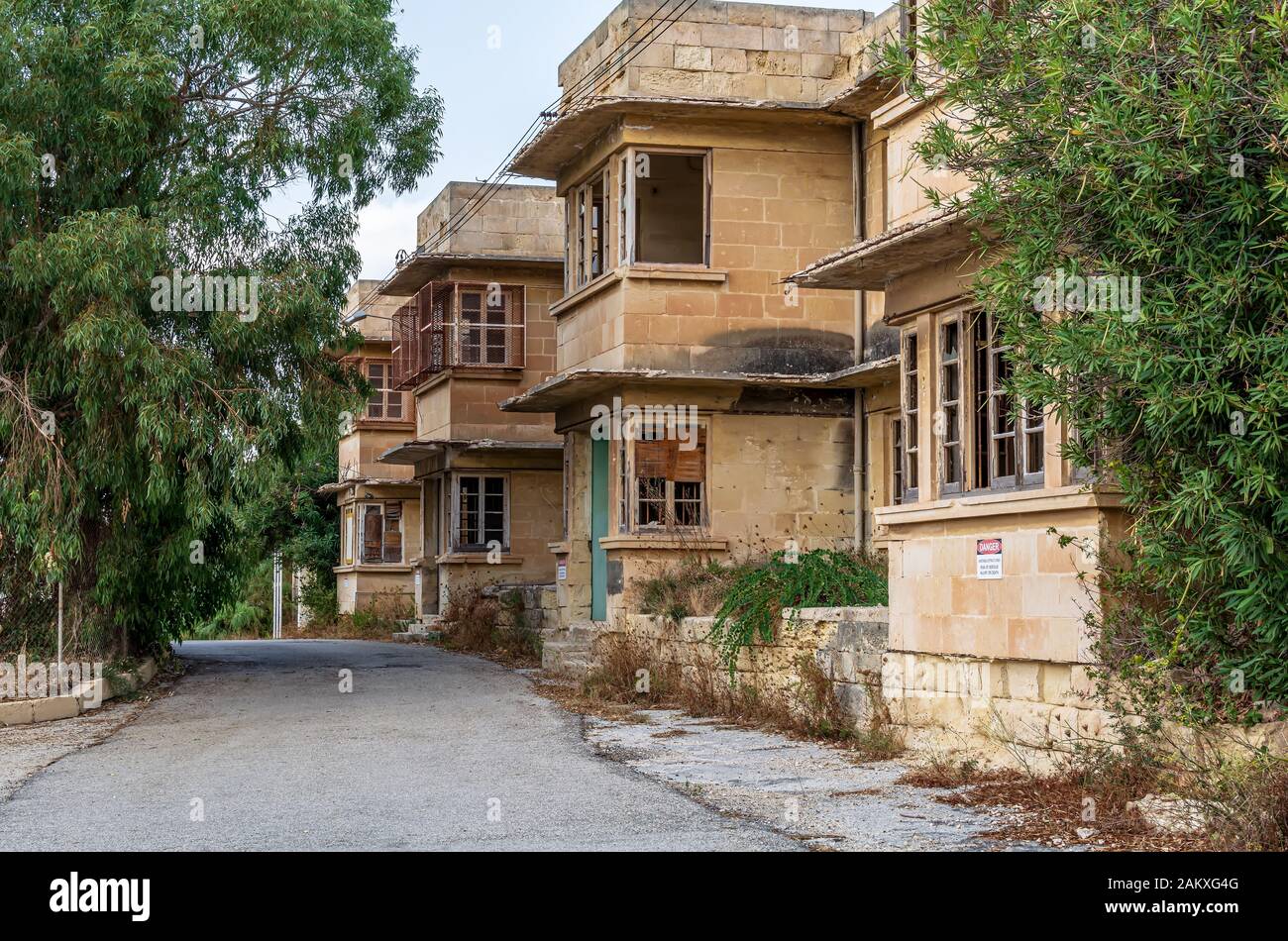 Old abandoned building in Manoel island, Malta Stock Photo