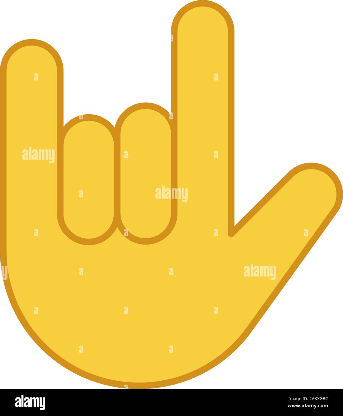 Love you hand gesture color icon. Rock on. Horns emoji. Devil fingers.  Heavy metal. Roll sign. Isolated vector illustration Stock Vector Image &  Art - Alamy