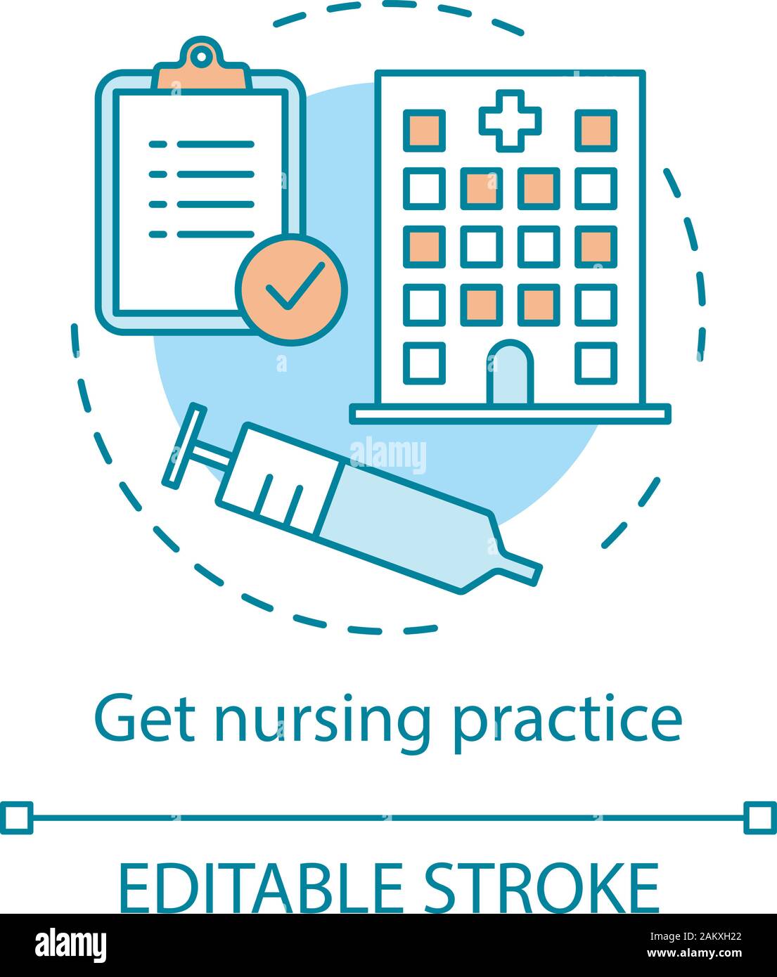 Nursing practice concept icon. Medical service idea thin line