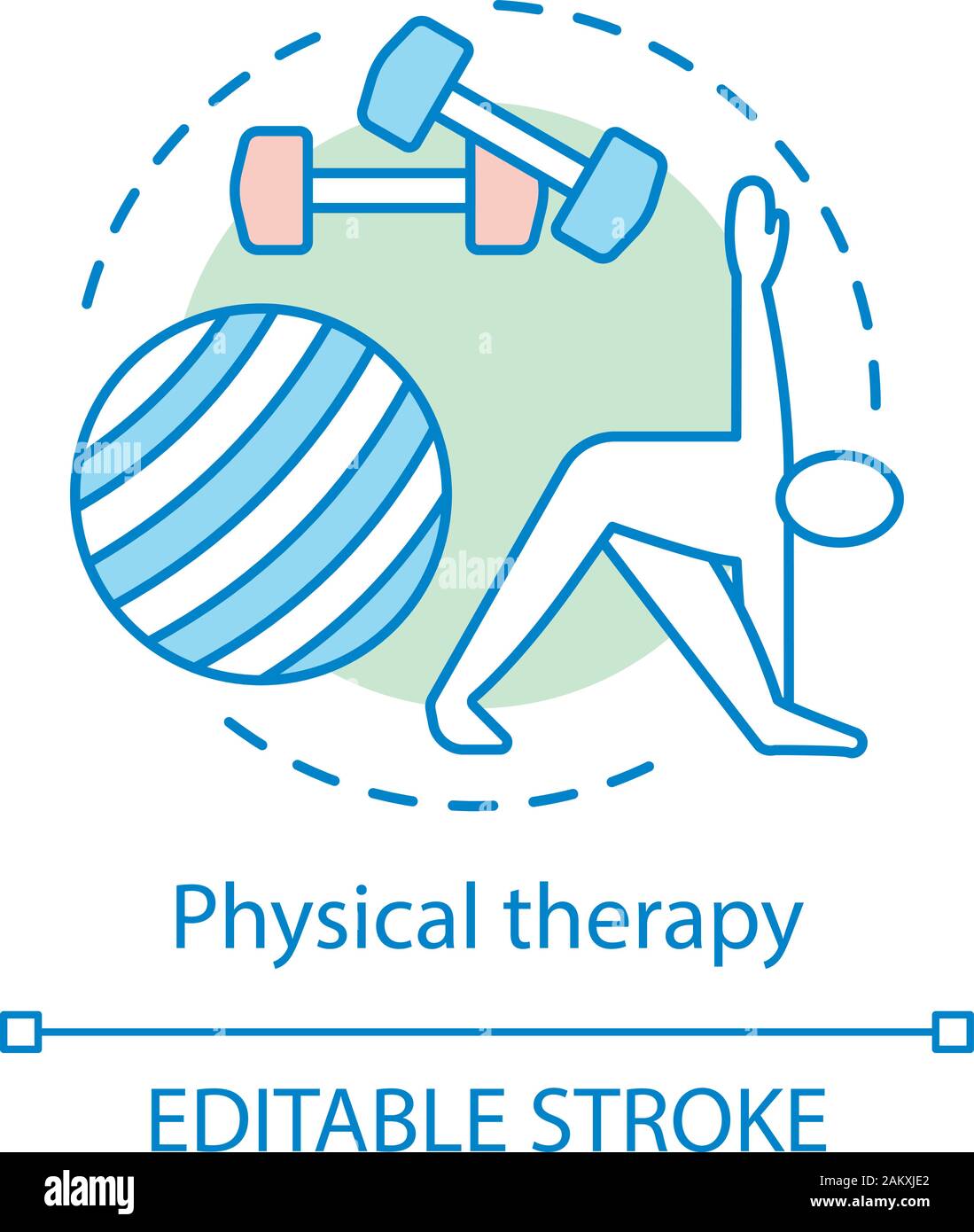 Physical therapy concept icon. Fitness idea thin line illustration. Doing exercises, sport vector isolated outline drawing. Physiotherapy, rehabilitat Stock Vector