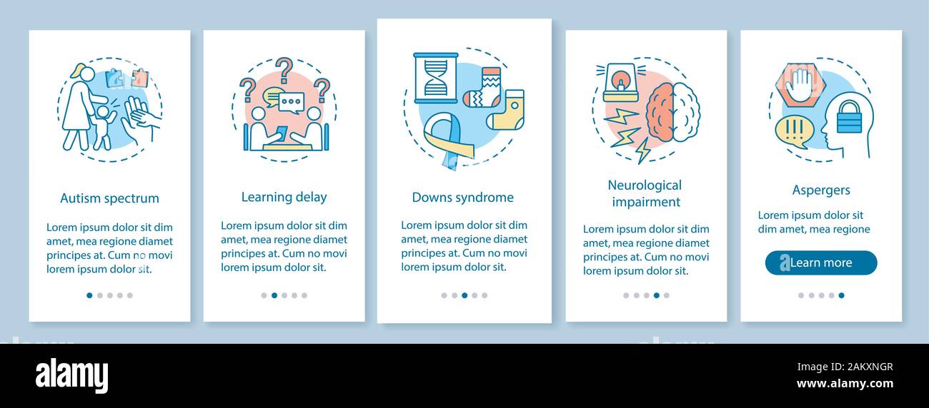 Pediatrics onboarding mobile app page screen, linear concepts. Children ...
