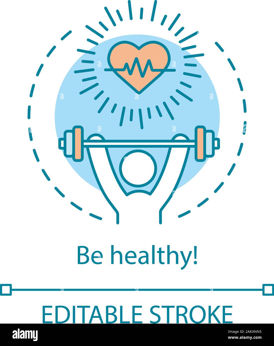 Be healthy concept icon. Fitness, workout idea thin line illustration