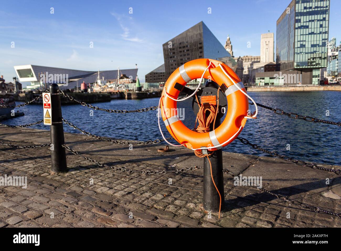 Lifebuoy, Canning Dock, Liverpool Stock Photo