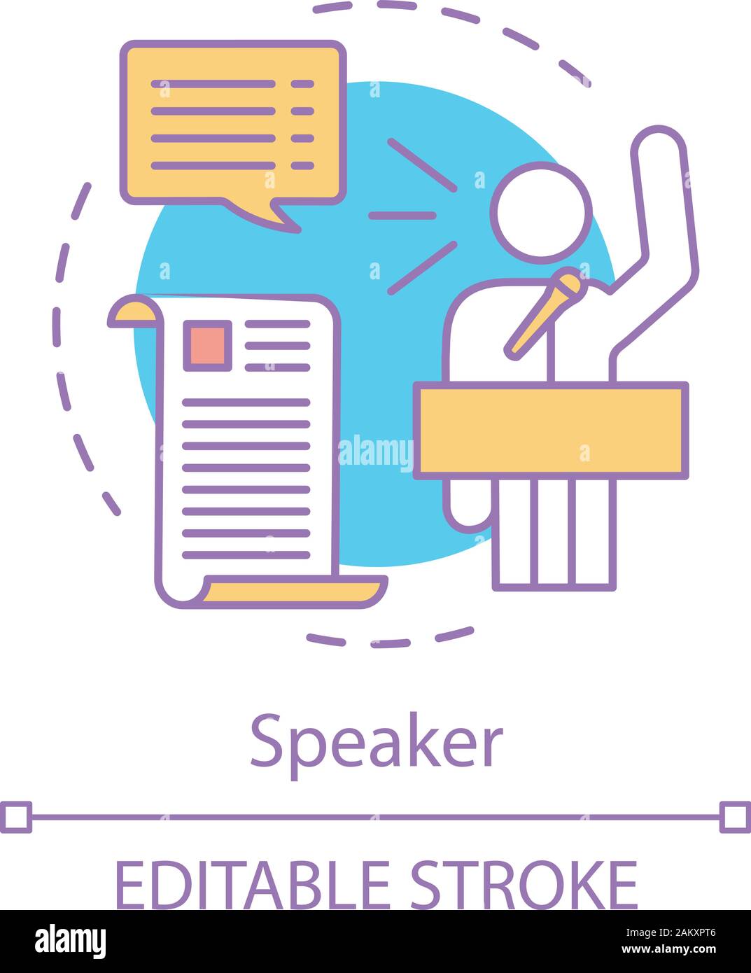 Speaker concept icon. Protest leader, politician. Public speaking ...