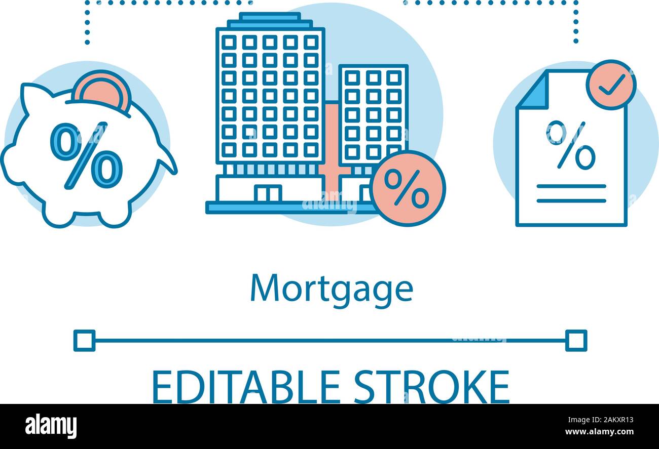 Mortgage interest rates concept icon. Housing deposit. Apartment loan