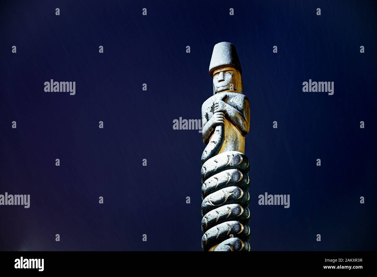 Musqueam totem Pole carved by artist, Brent Sparrow Jr., relates ...
