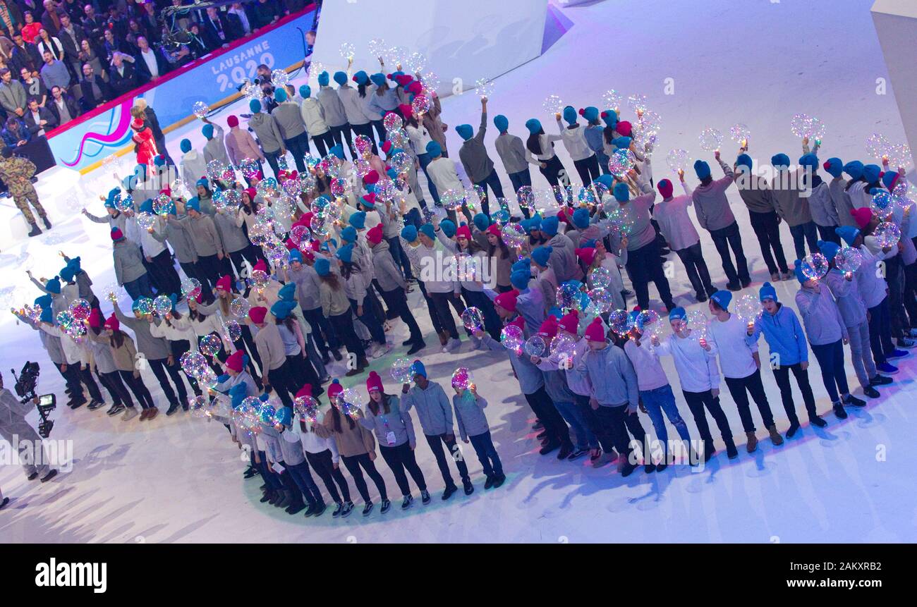 Lausanne, Switzerland - January 09, 2020: Opening Cerermony of the YOG Winter Youth Olympic Games. Olympische Jugend-Winterspiele, Olympische Jugendspiele, IOC, | usage worldwide Stock Photo