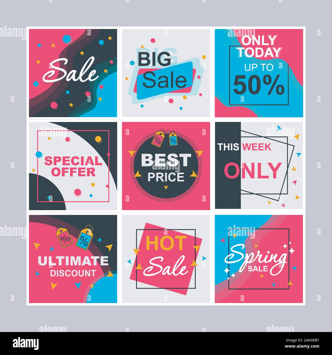 Sale social media posts mockups pack. Black friday. Discount