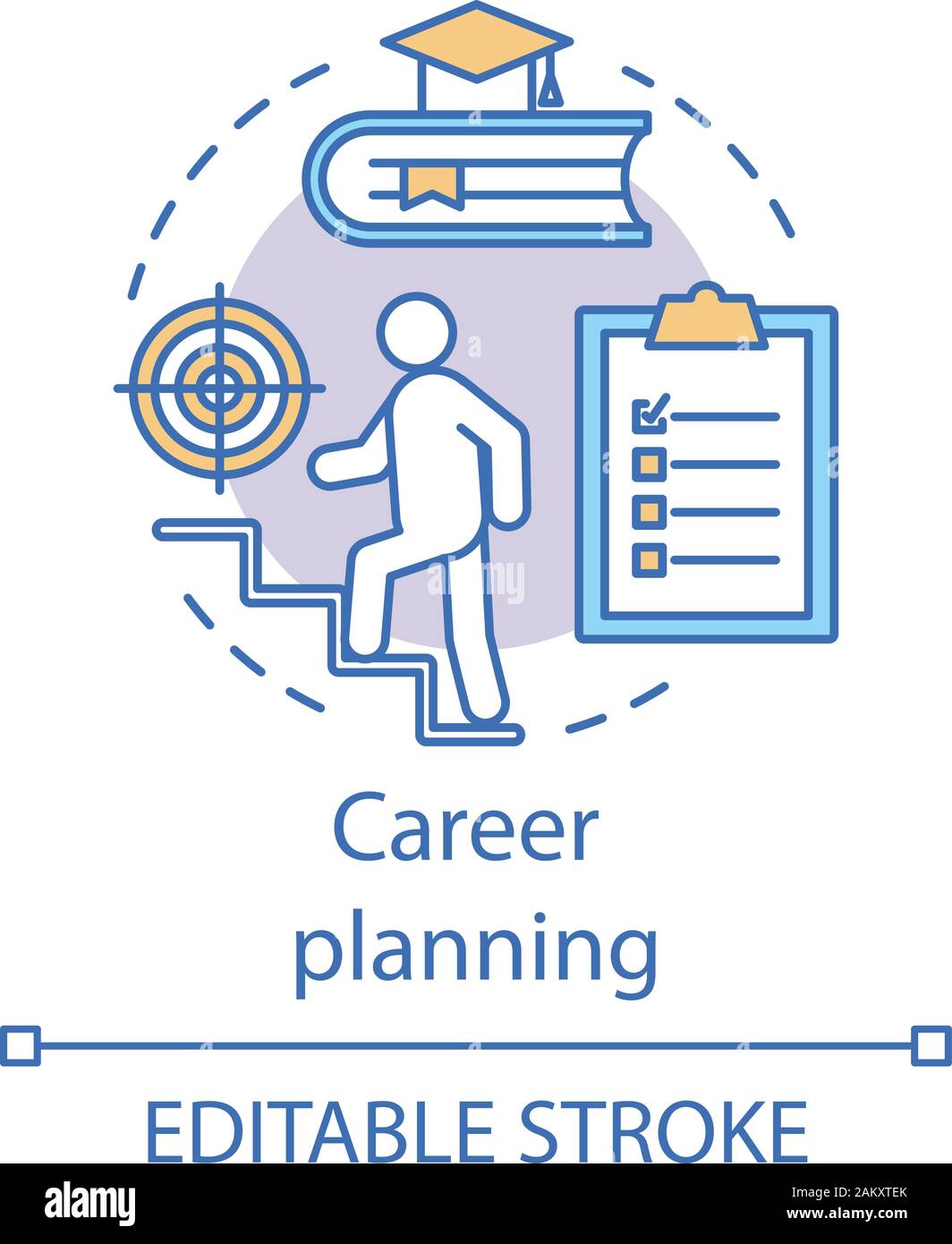 Career planning concept icon. Professional growth idea thin line