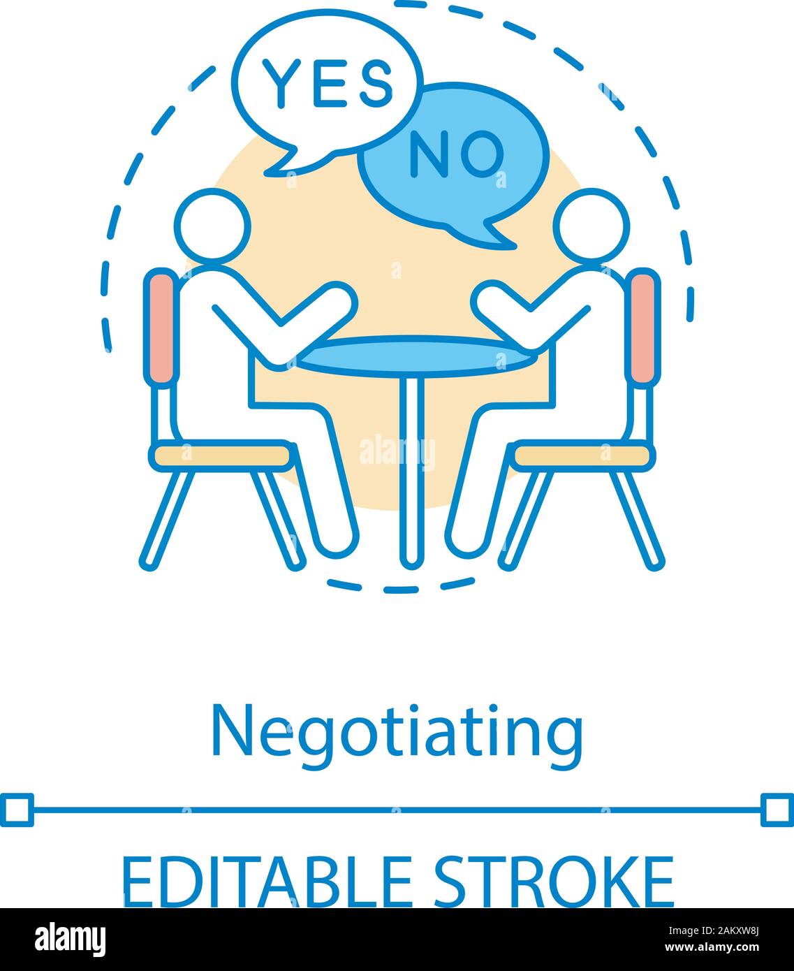 Negotiation concept icon. Agreement reaching. Professional