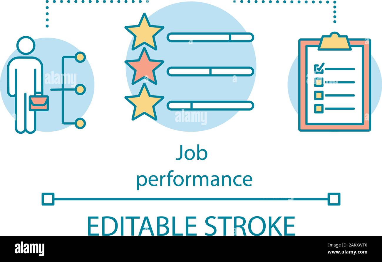 Job performance concept icon. Good work idea thin line illustration
