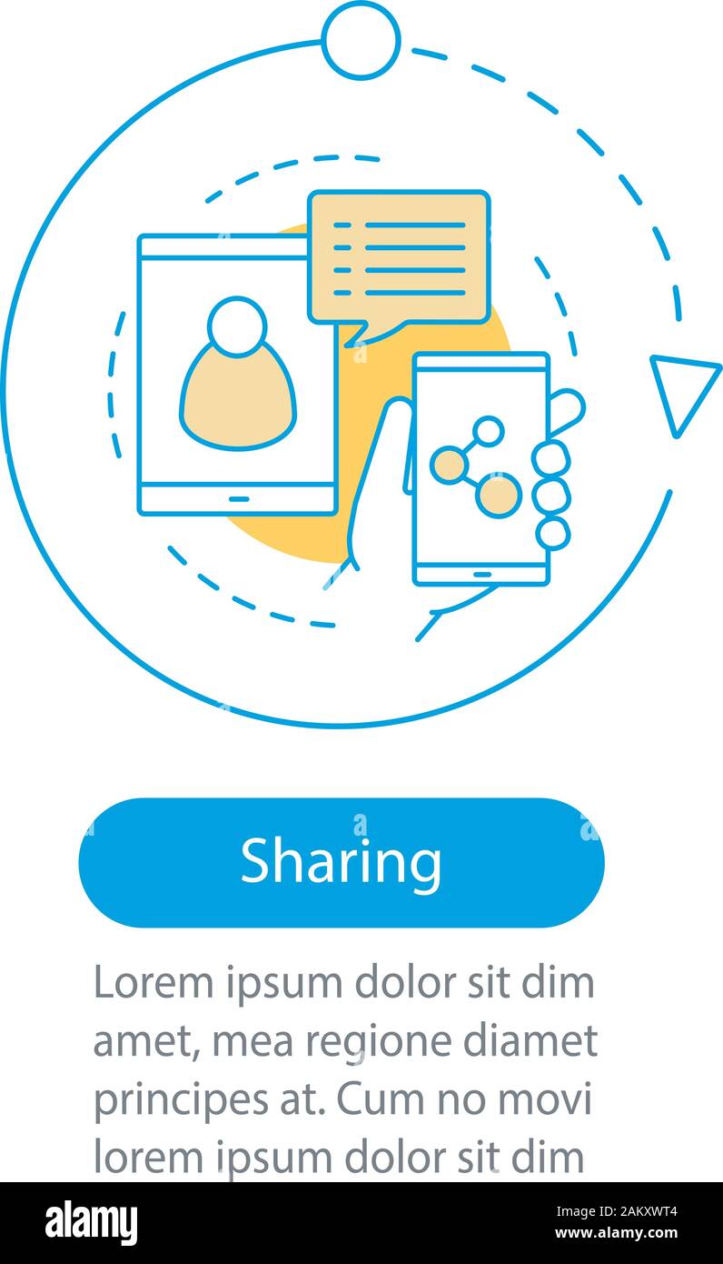 Content sharing vector infographic step template. Social media ...