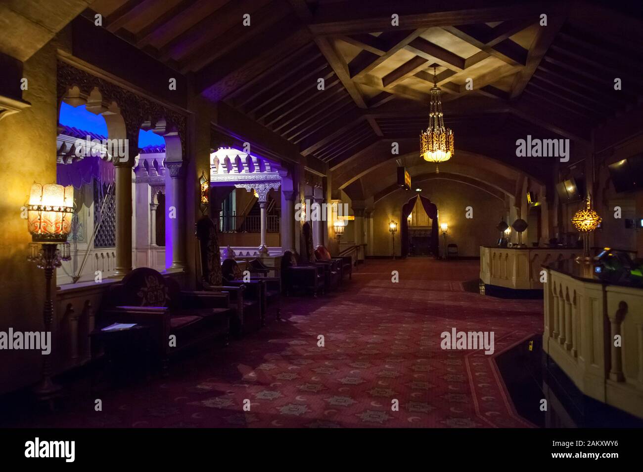 Horizontal shot of a luxury corridor of the Fox Theater, Midtown