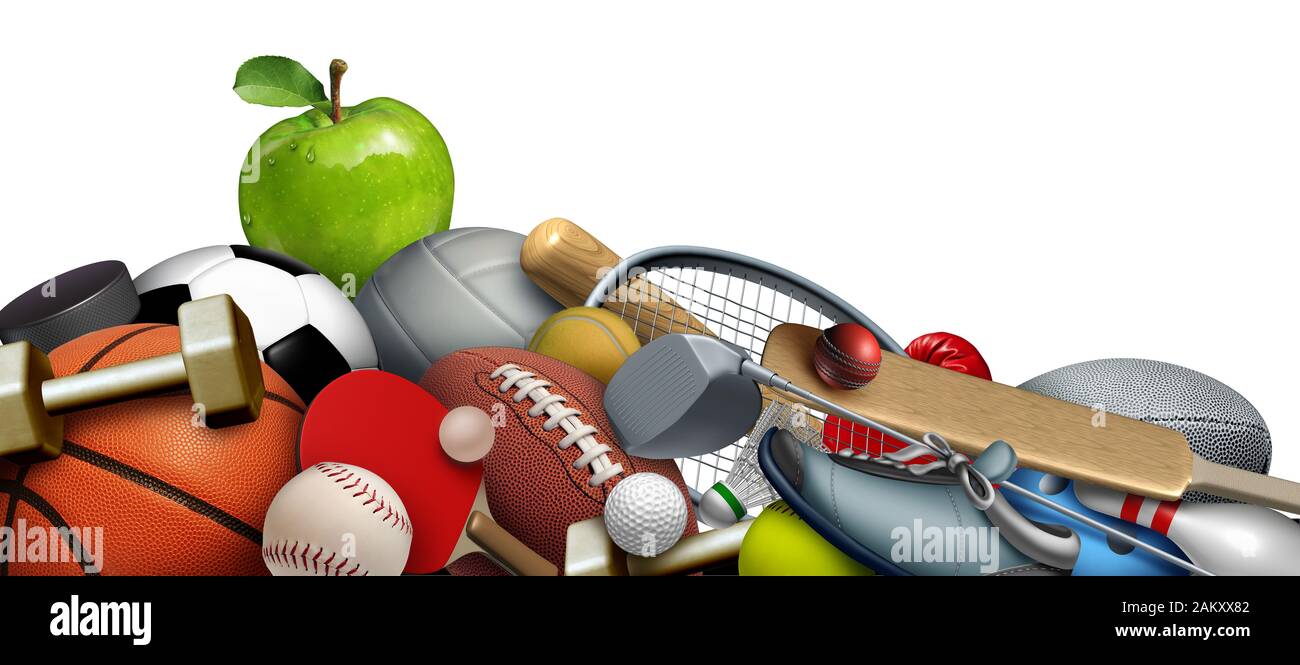 Healthy active lifestyle and fitness concept or weight loss idea as a vitality wellbeing idea through playing sports and exercise. Stock Photo