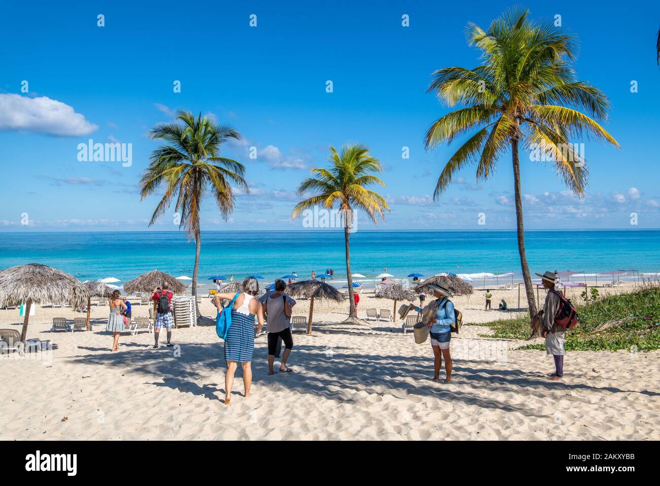 The beautiful Santa Maria del Mar beach , Havana, Cuba Stock Photo