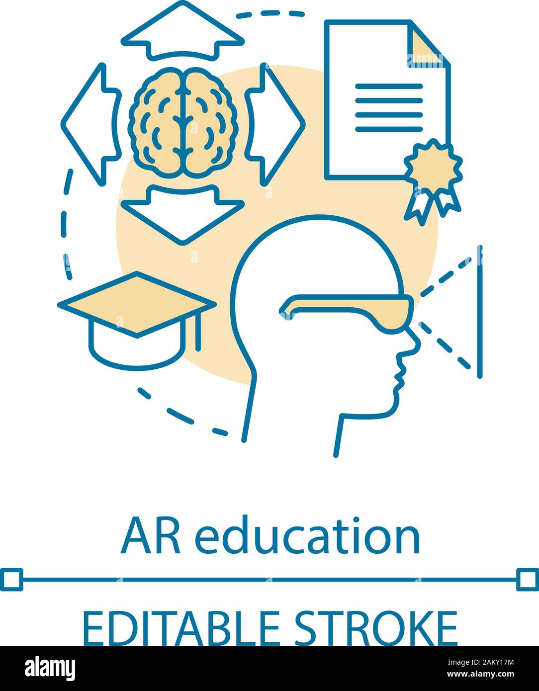 AR education concept icon. Augmented reality in learning. Education ...