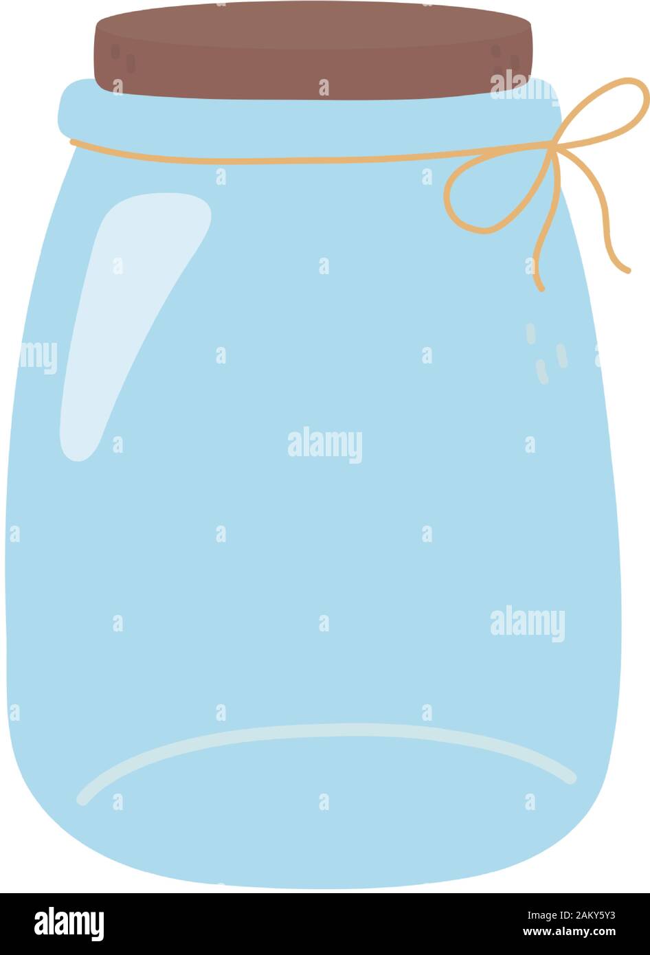 Glass Jar With Ribbon Decoration Ornament Icon Vector Illustration