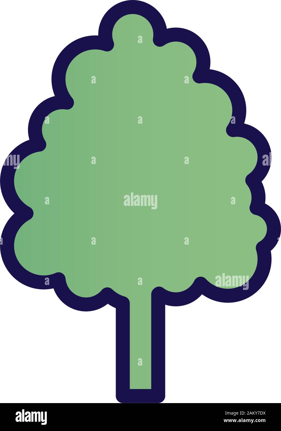 green tree forest botanical icon on white background vector ...