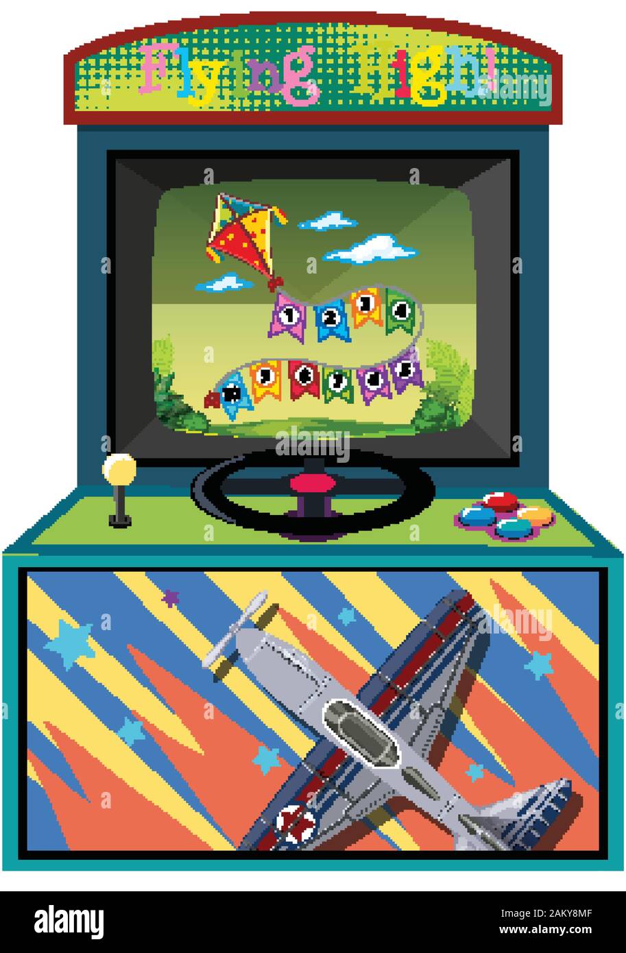 Game machine for counting numbers on isolated background illustration ...