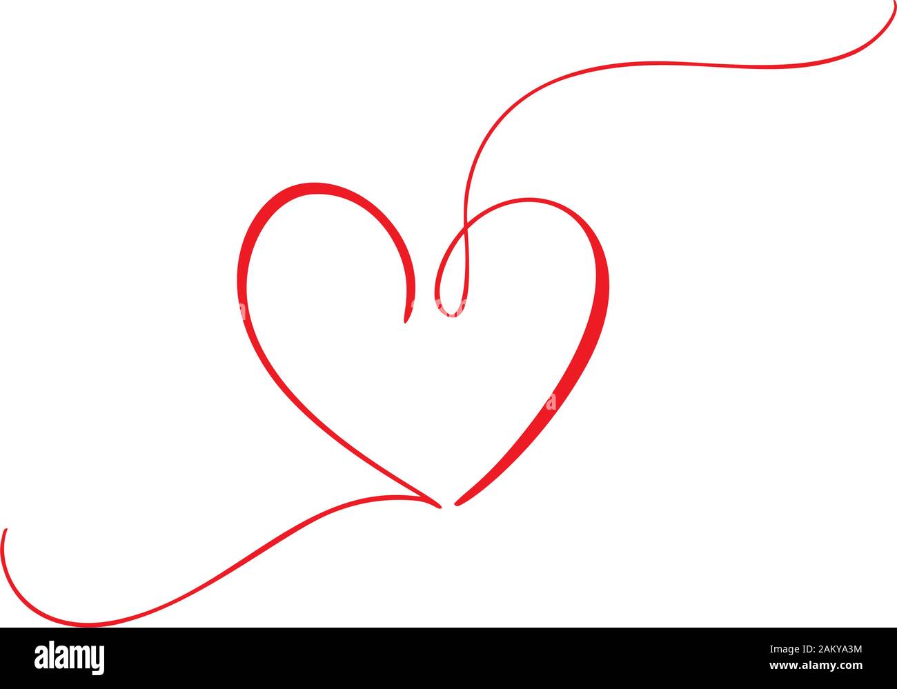 Heart love sign logo. Design flourish element for valentine card ...