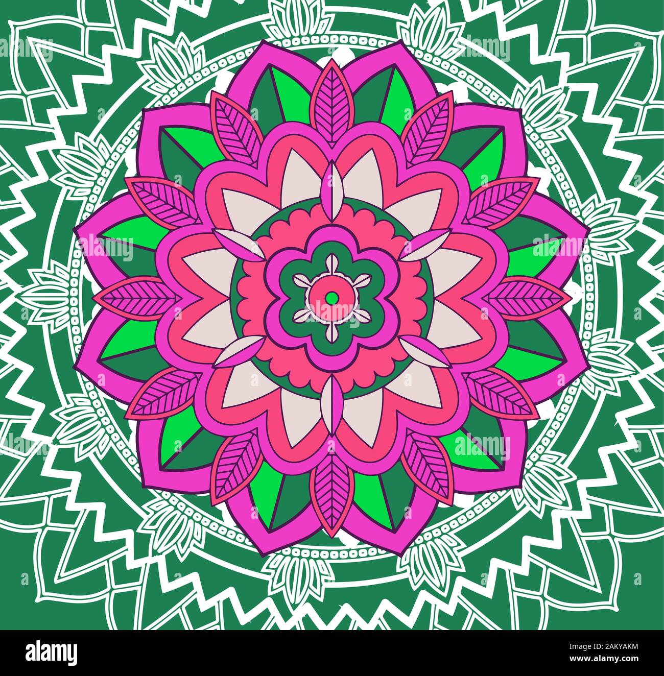 Mandala patterns on green background illustration Stock Vector Image ...