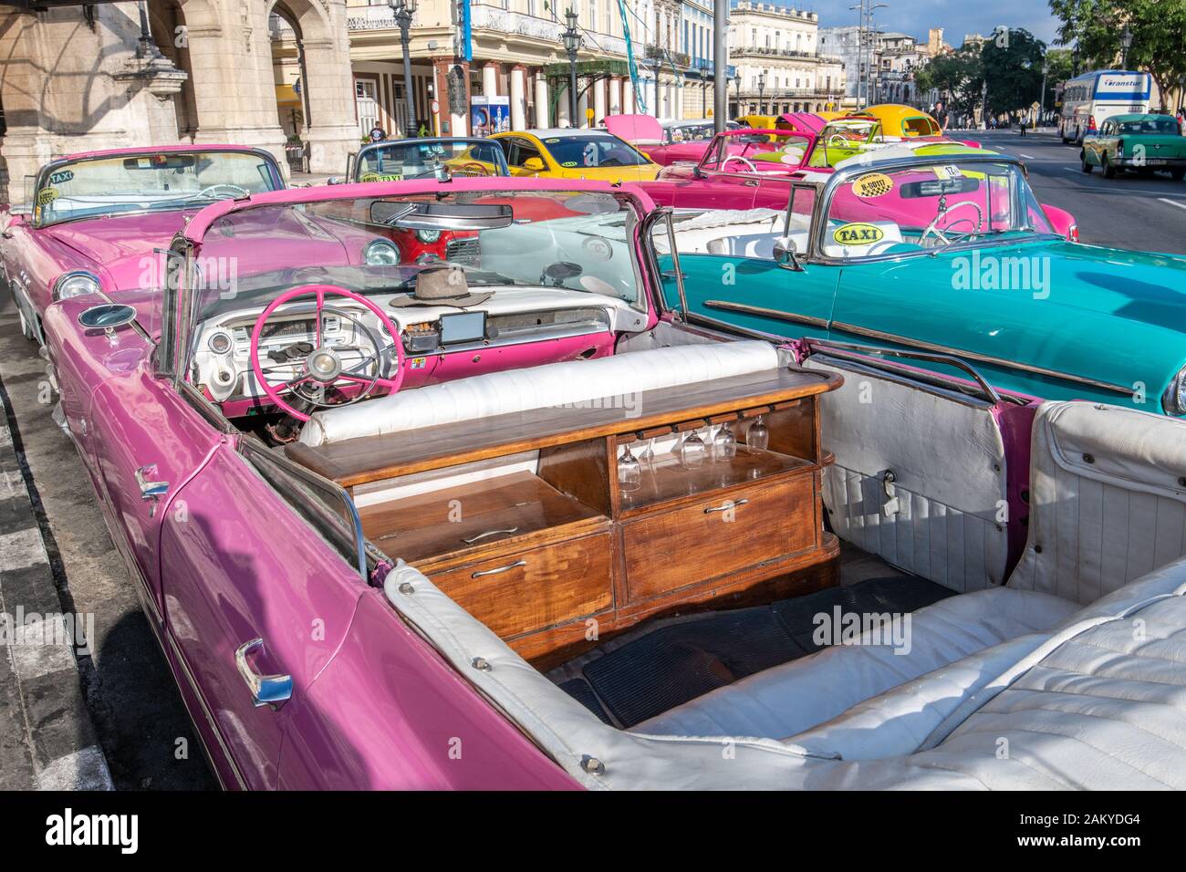 Colorful classic American cars from the 1950s , Havana, Cuba Stock Photo