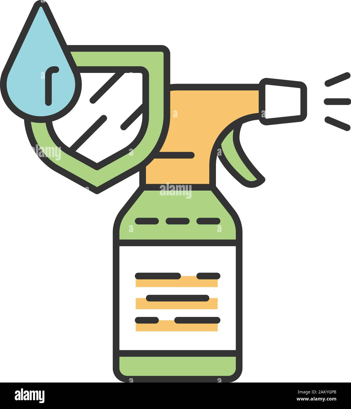 Waterproof spray bottle color icon. Water resistant aerosol