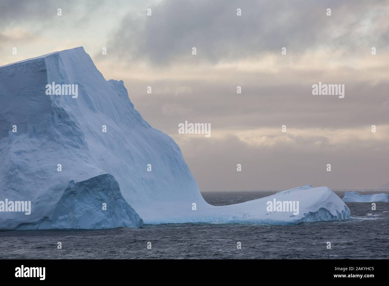 Tabular Iceberg in the ocean, Antarctica Stock Photo