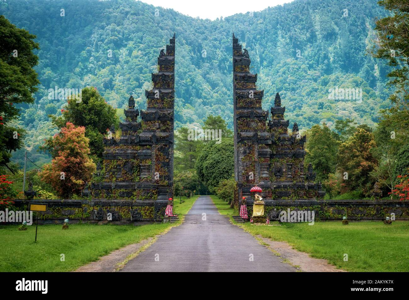 Bali, Indonesia, traditional Balinese architecture, view of landmark temple gates in Northern Bali. Stock Photo