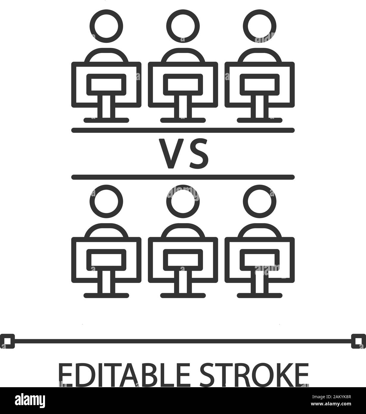Round-robin tournament linear icon. Esports competition. Video games ...
