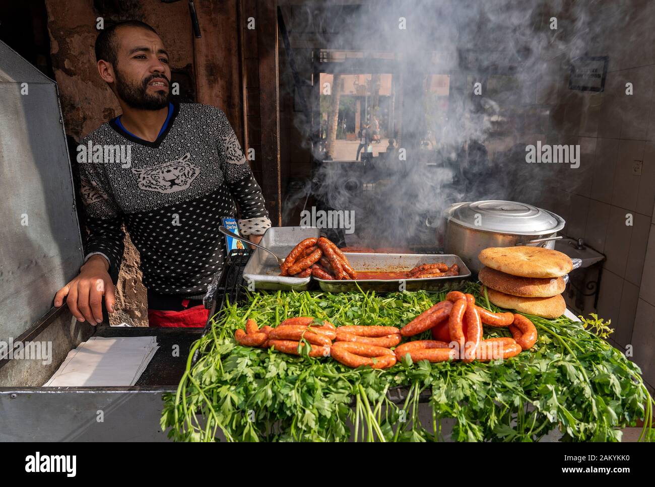 Streetfood vendor,Marrakech Stock Photo