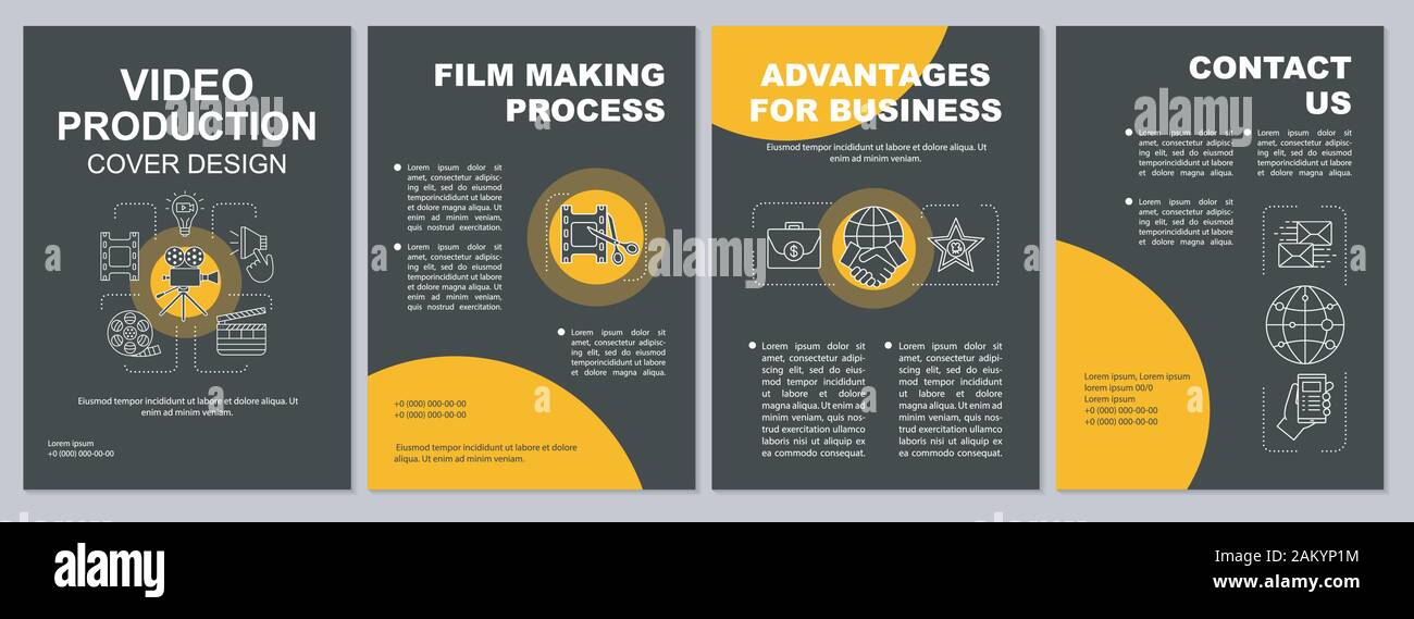 Video Production Agency Brochure Template Layout Film Making Flyer Booklet Leaflet Print Design With Linear Illustrations Vector Page Layouts For Stock Vector Image Art Alamy