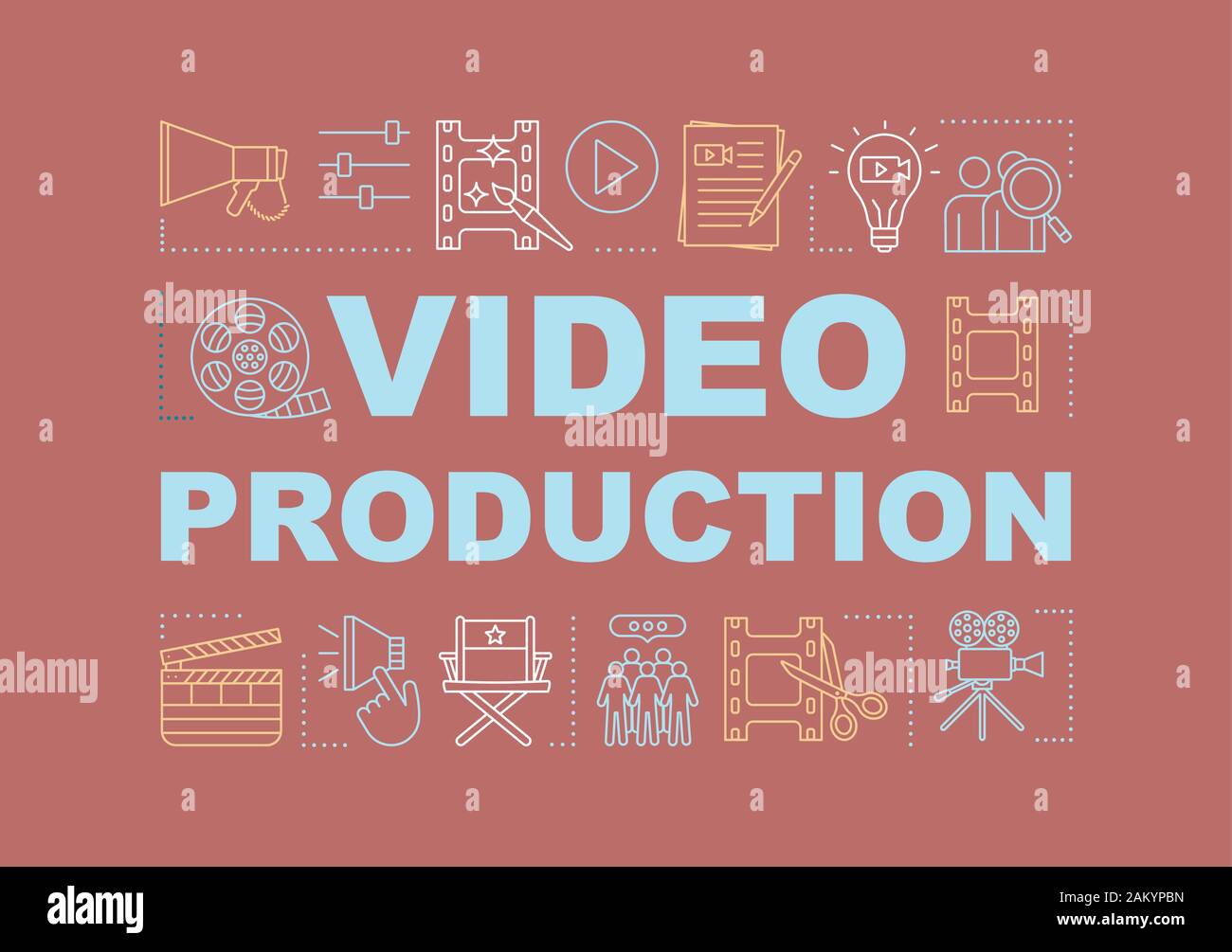 Video Production Word Concepts Banner Film Making Process Movie