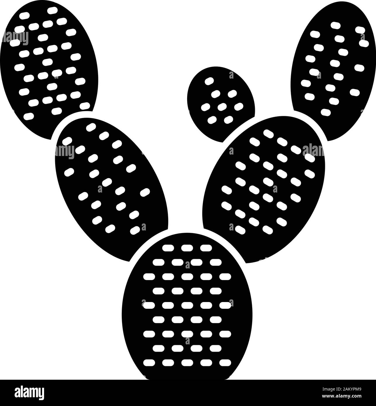 Bunny ears cactus glyph icon. Opuntia microdasys. Prickly pear cactus ...