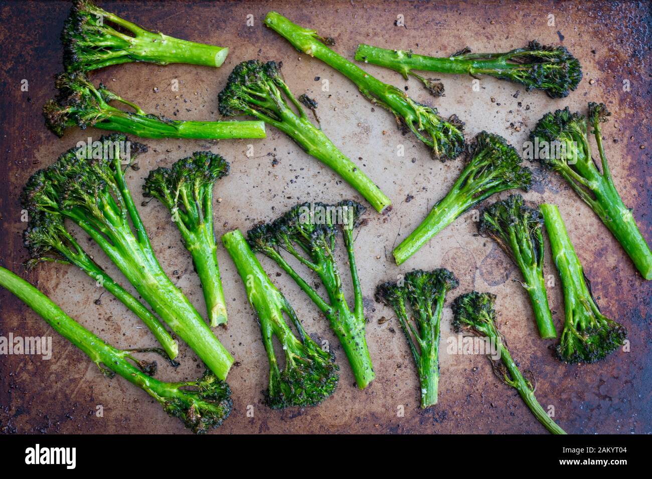 Roasted Broccolini on a Sheet Pan Green vegetables tossed in olive oil