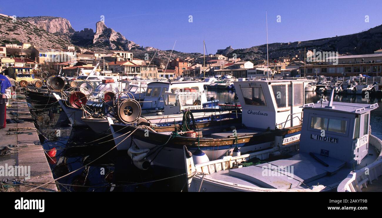 Port of la Madrague de Montredon near Marseille Stock Photo