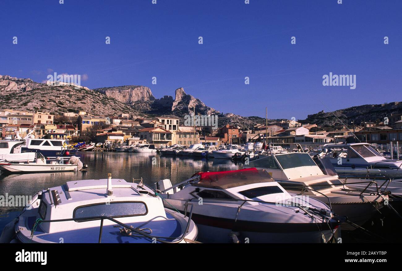 Port of la Madrague de Montredon near Marseille Stock Photo