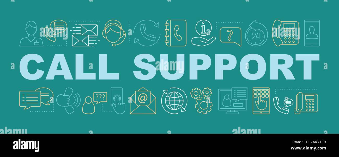 Customer support word concepts banner. Client service. Technical