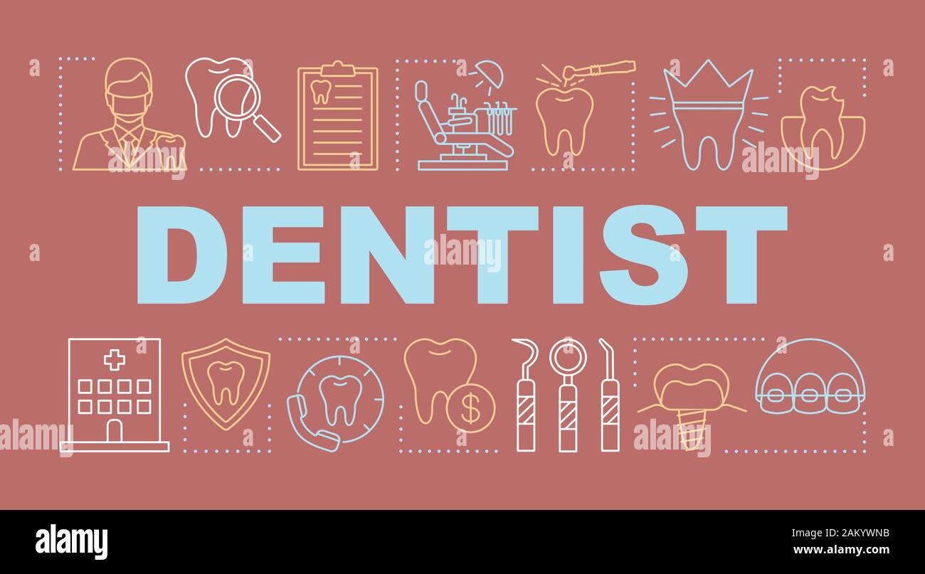 Dentist Word Concepts Banner Dental Care Dentistry Caries