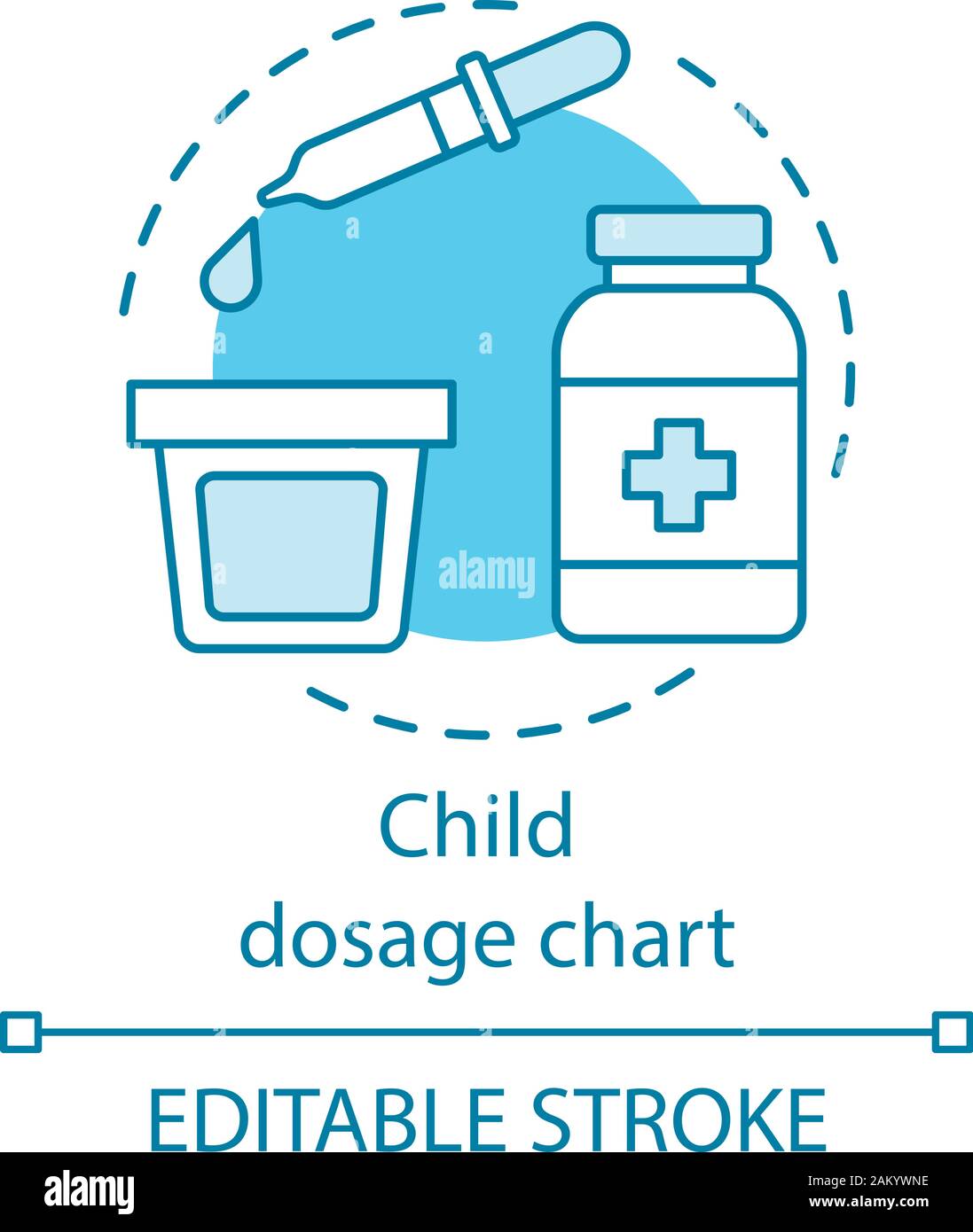 Child Dosage Chart Concept Icon Dosing Drugs For Children Dropper Dosage Cup Doctor Prescription Child Treatment Idea Thin Line Illustration Vec Stock Vector Image Art Alamy